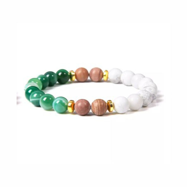 Popular Natural Stone White Pine Gold Flakes Bracelet Bracelet Unisex Bracelet Manufacturer Direct Sale