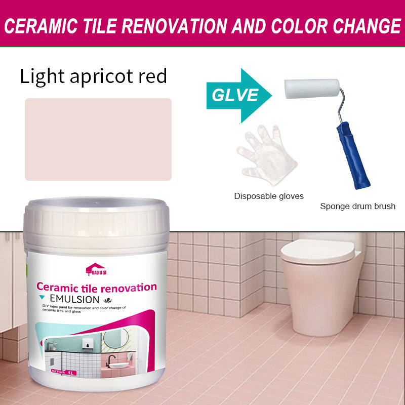 Water-Based Tile Paint Bathroom Floor Tile Color Change Renovation Coating Toilet Glass Wear-Resistant Waterproof Paint Matte