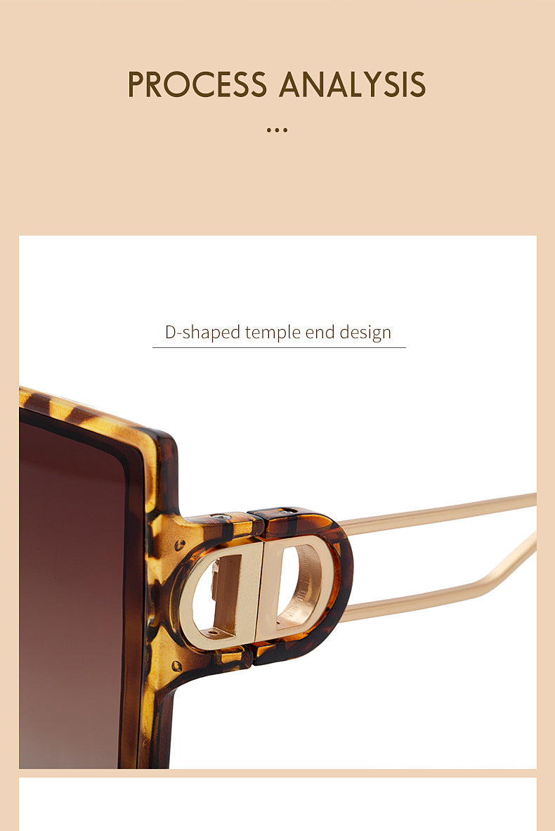 Fashion Large Frame Sunglasses for Women ins Internet Celebrity Style Square Frame Sunglasses for Women Trendy Street Photography Glasses sunglasses
