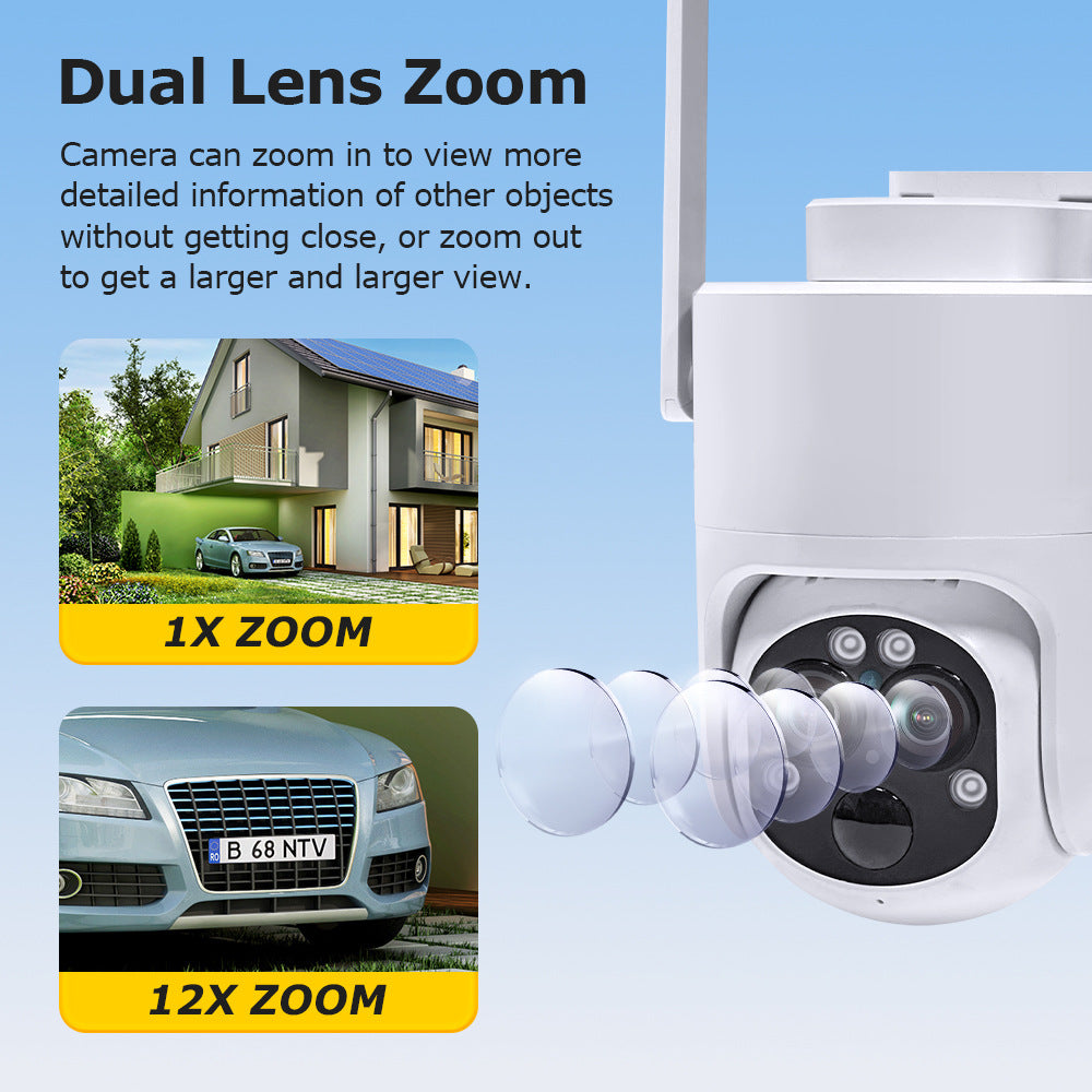Outdoor4G Solar Camera Low Power Consumption122x Zoom Binoculars WiFi Full Color Night Vision Camera Wholesale