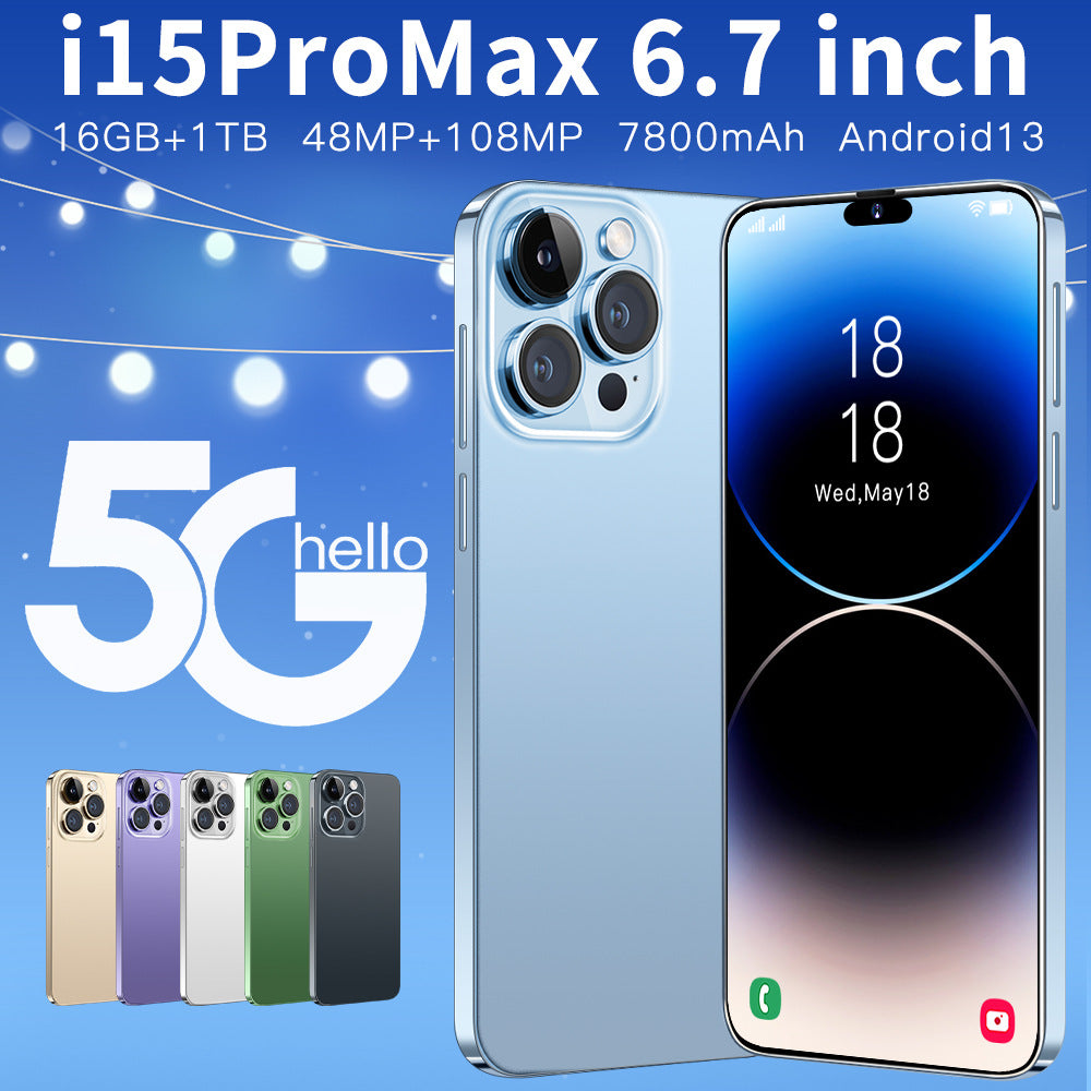 New model i15 ProMAX Smartphone16+1T Hd6.7Large Screen Exclusively for Source Factory