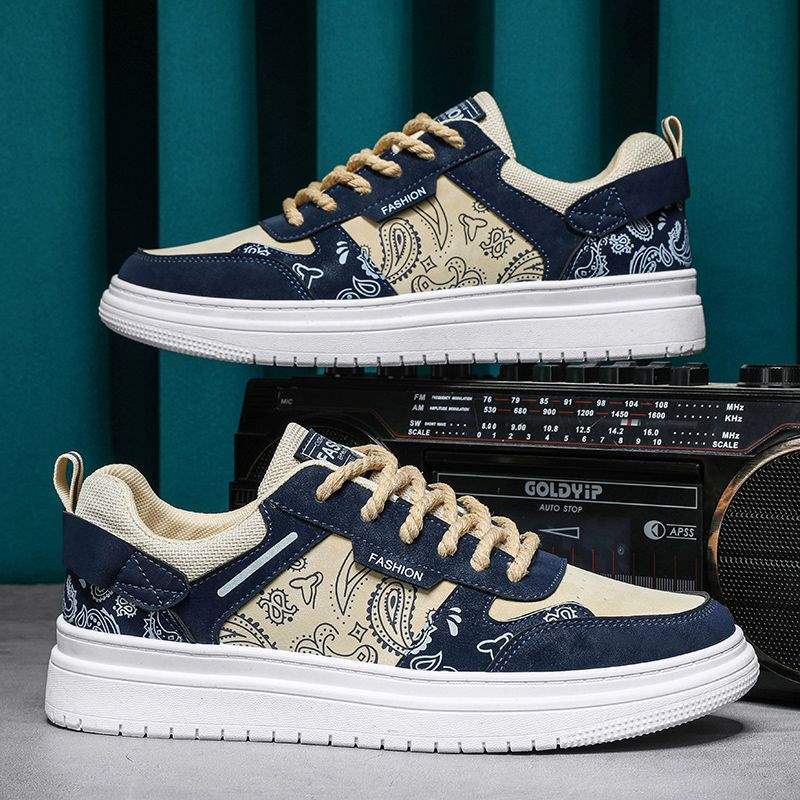 Spring Summer Men's Shoes New Thick-Soled Sneakers Versatile Shoes for Men and Middle School Students Trendy Dad Shoes White