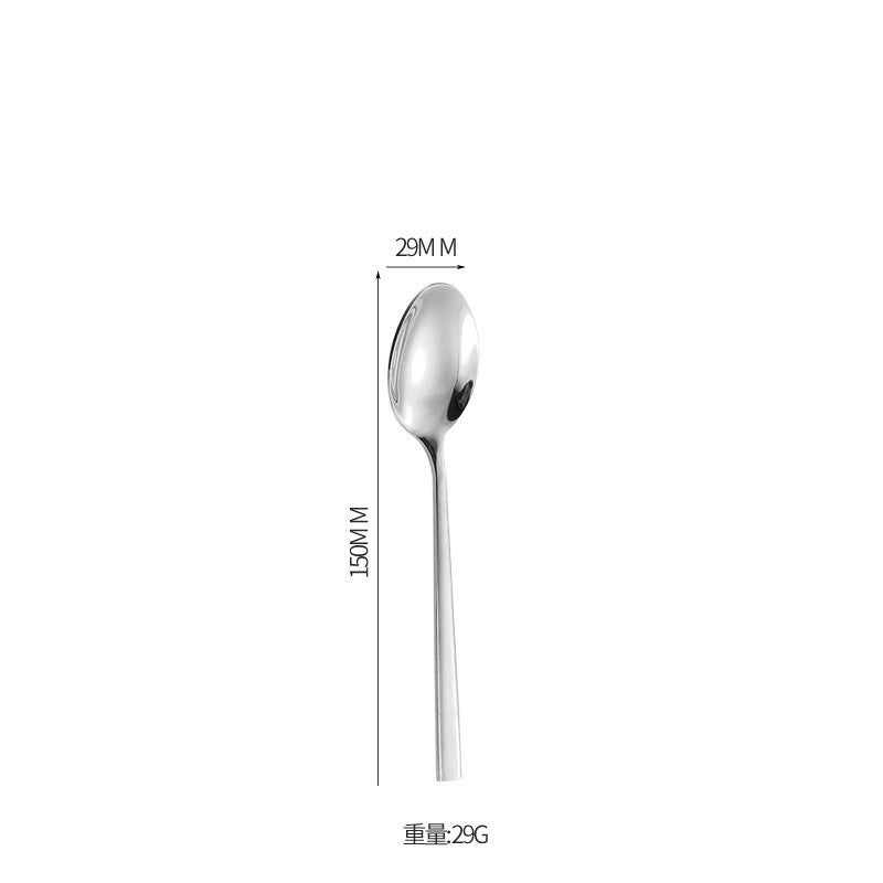 410Stainless Steel Tableware Hotel Restaurant Thickened Square Handle Knife Fork Spoon Set Western Food24Set of Steak Knives and Forks