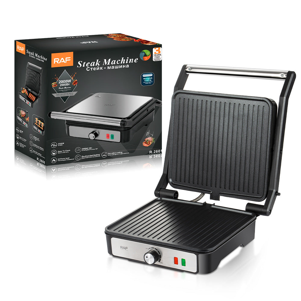 RAF European Style Household Panini Sandwich Maker Breakfast Machine Grill Meat Sausage Machine Burger Steak Machine R2601
