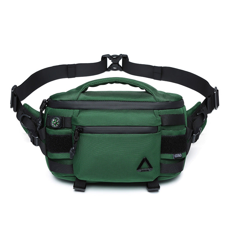 OZUKO Men's Waist Bag Waterproof High-End Crossbody Bag Chest Bag Tactical Trendy Portable Functional Travel Bag