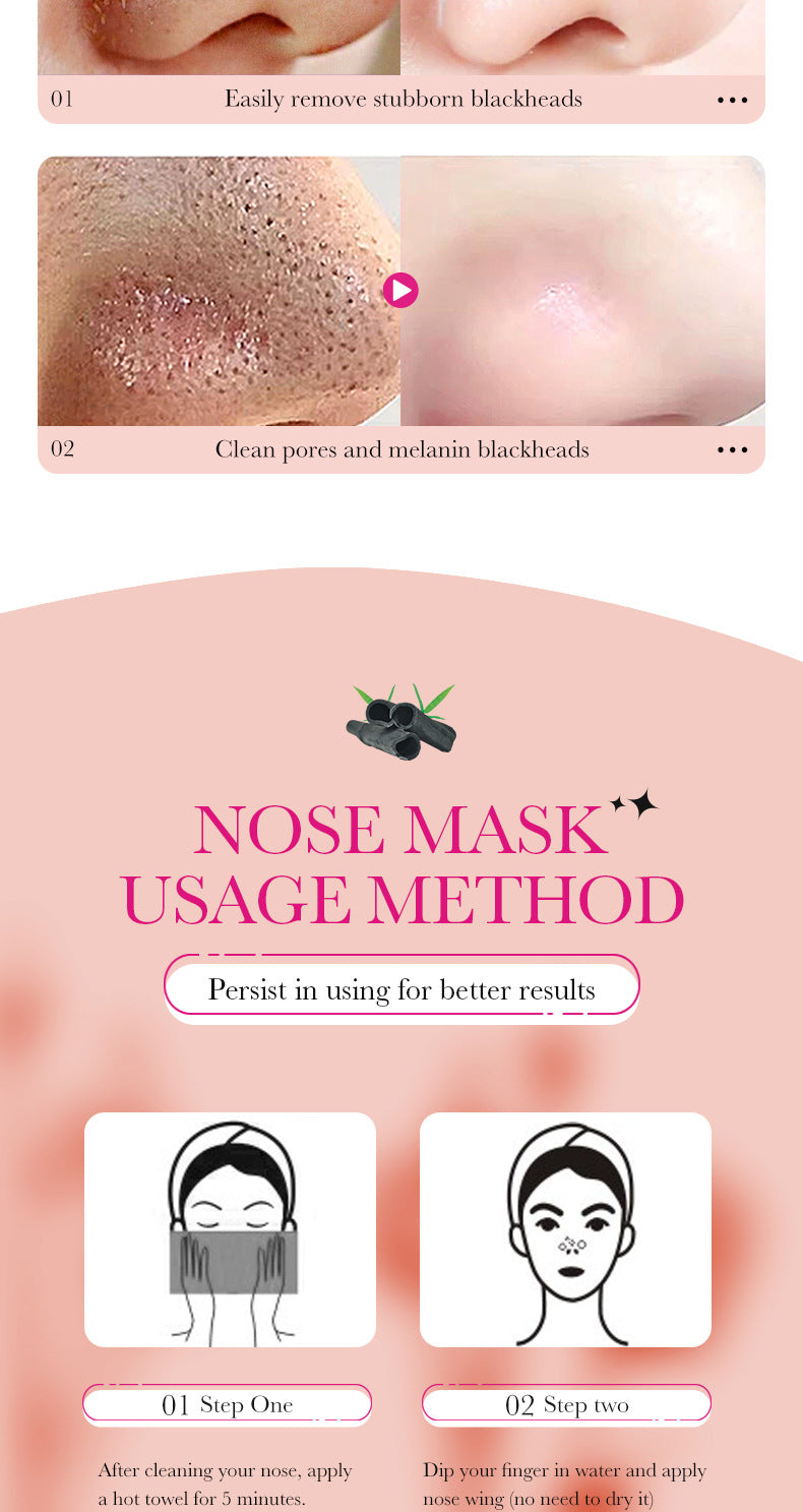 Bamboo Charcoal Women's Nose Strips SADOER Deep Cleansing Blackhead Removal Nose Strips  Wholesale
