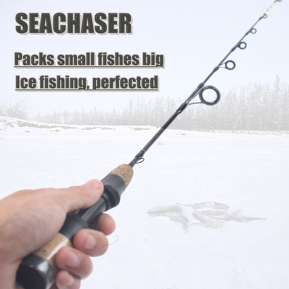 One-piece Double-tip Ice Fishing Winter Fishing Rod Shrimp Rod Spinning Reel Fishing Gear Set Fishing Rod
