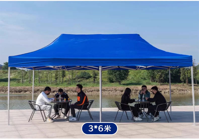 Four-corner Outdoor Tent Advertisement3*3Telescopic Folding Sunshade Large Umbrella Four-Legged Umbrella Canopy Parking Rainproof Shelter Stall Setup
