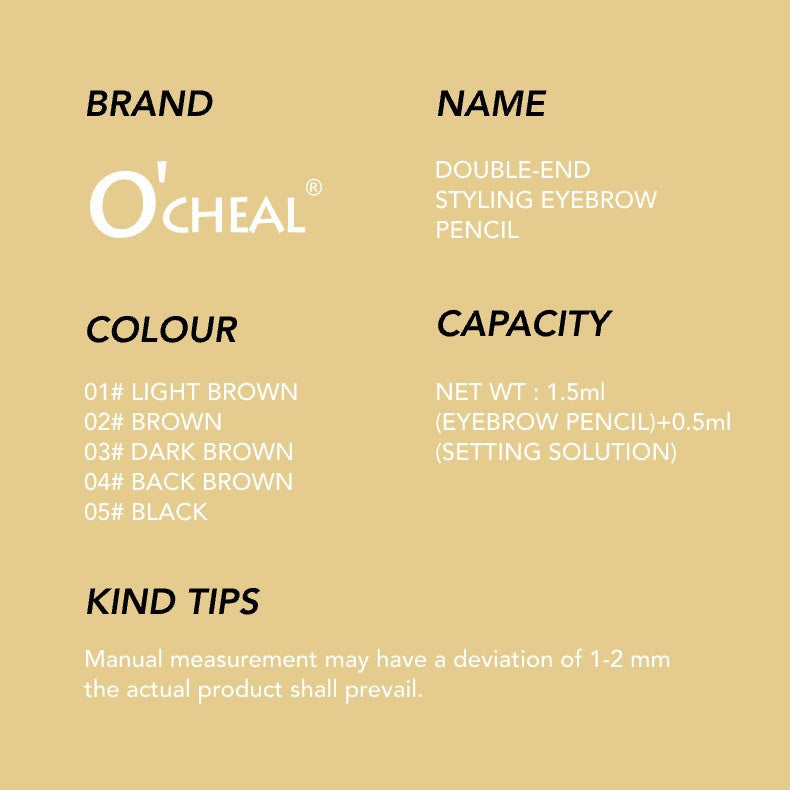 European Beauty Double-Ended Multi-Prong Plush Eyebrow Pencil+Styling Eyebrow Gel with Eyebrow Card Eye Set