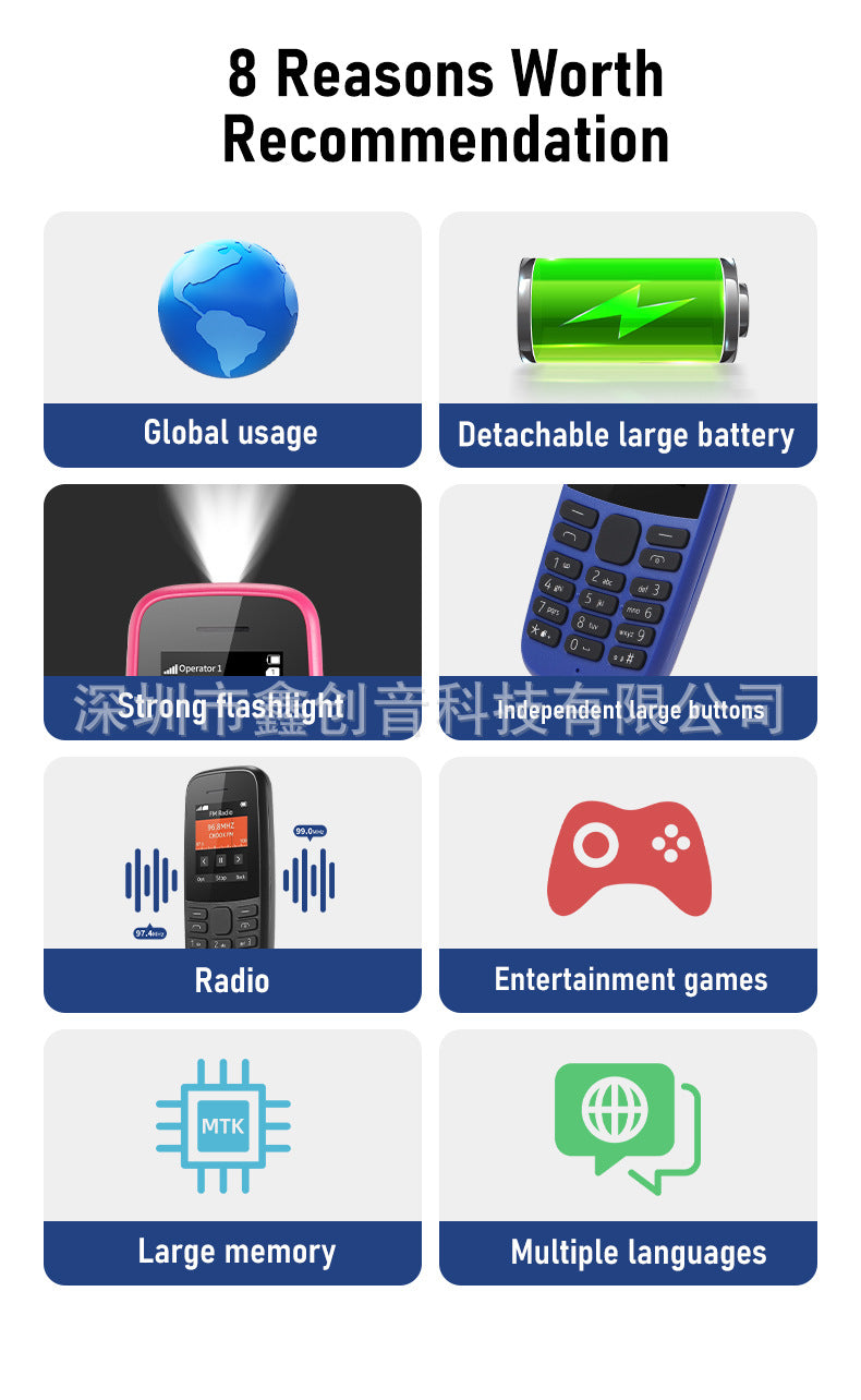 105straight button phone  foreign trade mobile phone 2G Afri