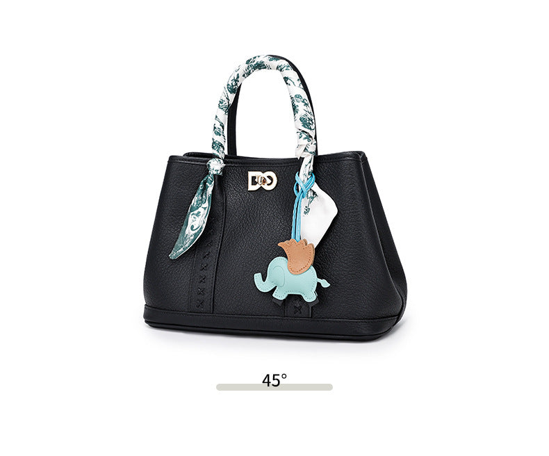 Top Layer Cowhide Large Capacity Tote Bag Women's Textured Handbag Fashionable Women's Bag Light Luxury Versatile Crossbody Bag