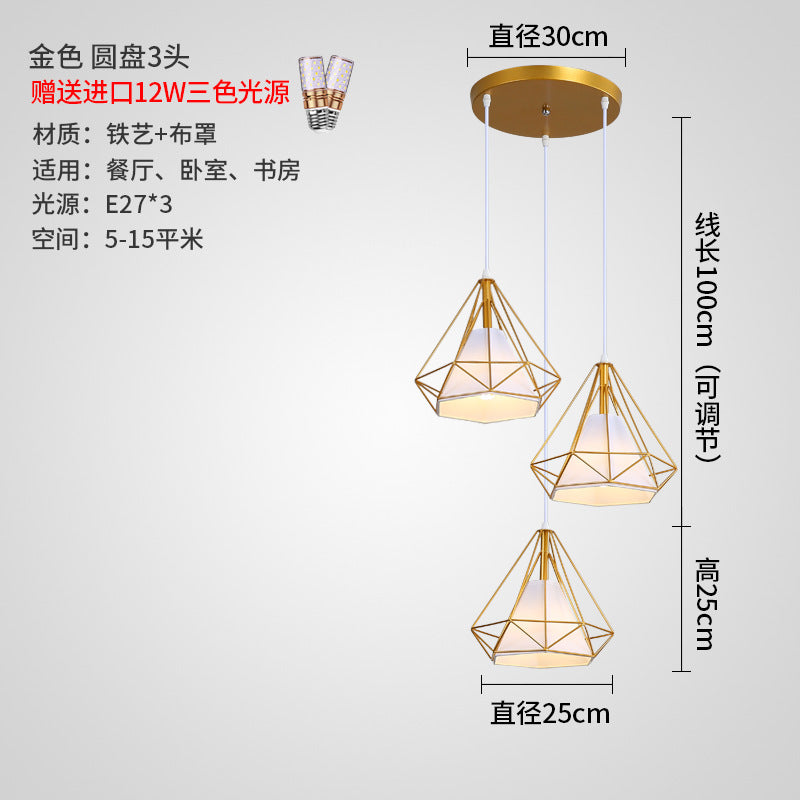 Restaurant Chandelier Three-Head Light Luxury Lighting Modern Simple Dining Table Bar Counter led Long Strip Dining Room Light2025New Year