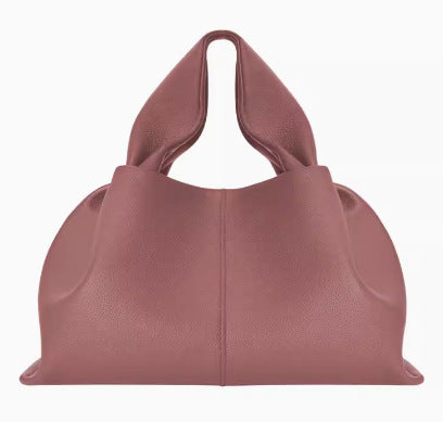 pole Cloud Handbag Genuine Leather Light Luxury French Niche Versatile Dumpling Bag European and American Retro High-Quality Texture Crossbody Bag
