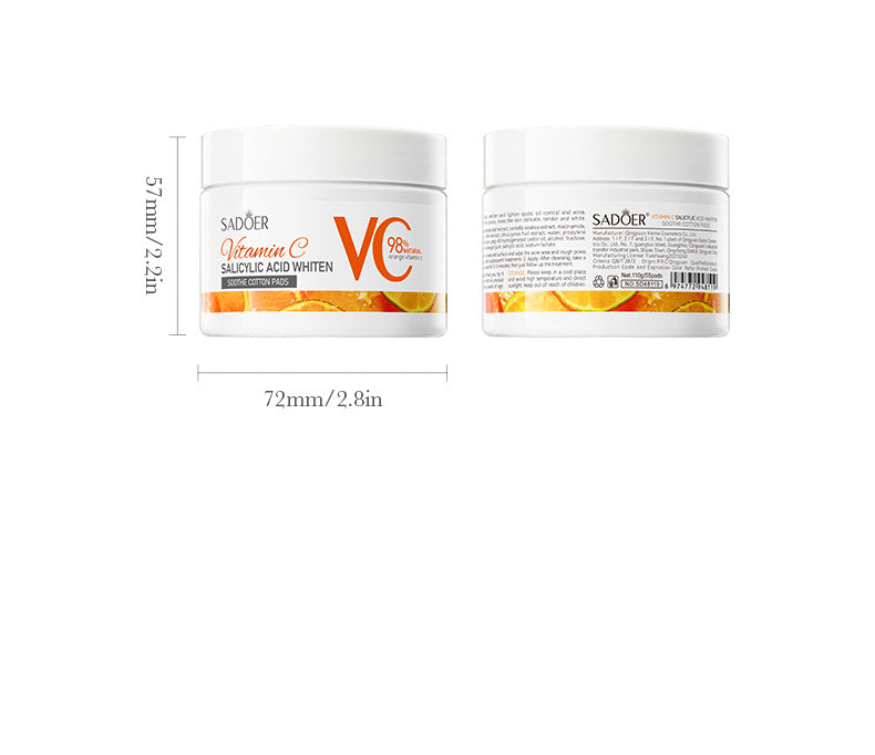 Vitamin C Cotton Sheet SADOER Salicylic Acid Whitening and Rejuvenating Mask Cross-Border Wholesale