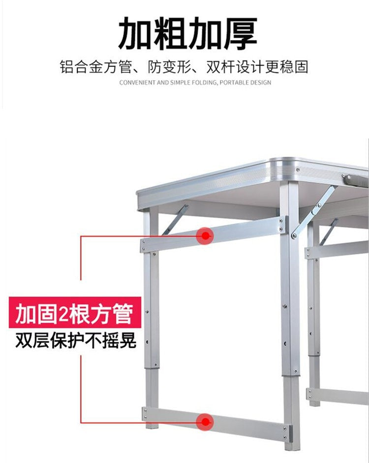 In Stock Dropshipping Outdoor Folding Table Aluminum Alloy Simple Square Table Camping Stall Folding Table Portable Stall Table