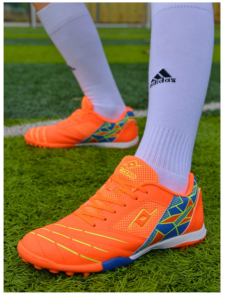 Men's Soccer Shoes TF Velcro Magic Tape Children's Sports Shoes for Primary and Secondary School Students and Teenagers for Sports Competitions and Training