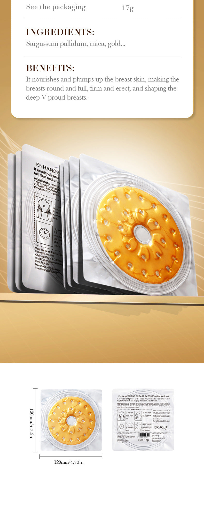 Breast Enhancement Nipple Covers17g BIOAOUA Lifting and Firming Breast Pads Fengyun Breast Paste Cross-Border Trade