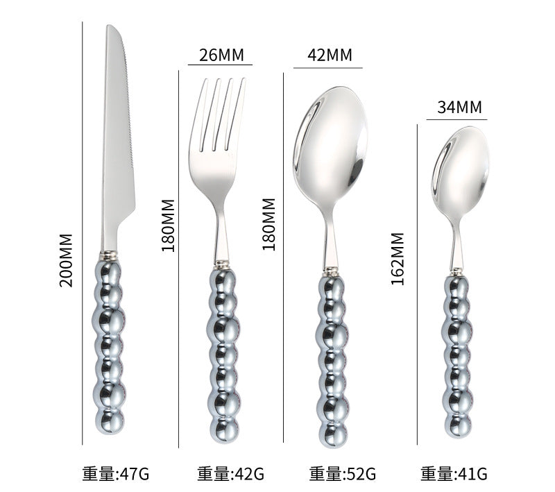 Stainless Steel Tableware Hotel Restaurant Pearl Ceramic Handle Knife Fork Spoon4Set of Western Steak Cutlery