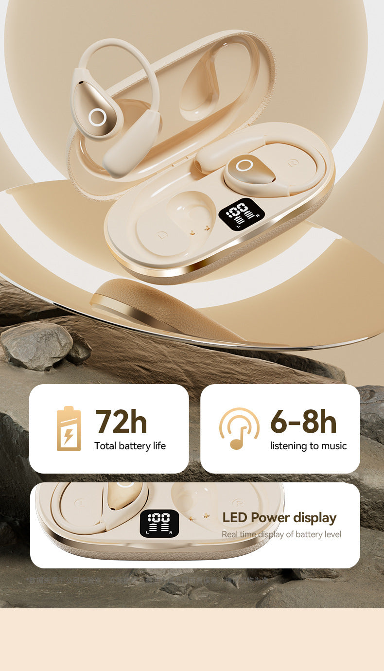 Popular M96Leather Texture Ear-Hook Bluetooth Earphones Ultra-Long Battery Life High-Value Private Model Wireless Bluetooth Earphones