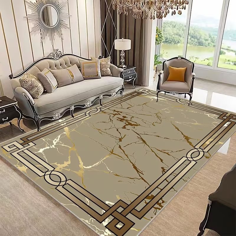 Crystal Velvet Carpet Luxury Stain-Resistant Easy Care Sofa Coffee Table Rug Home Bedroom Wear-Resistant Non-Slip Bedside Warm Blanket