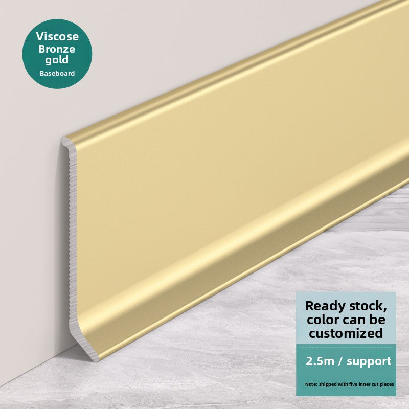 Aluminum alloy baseboard minimalist and ultra-thin4/6/8cm Self-adhesive, no-drill stainless steel metal baseboard wholesale