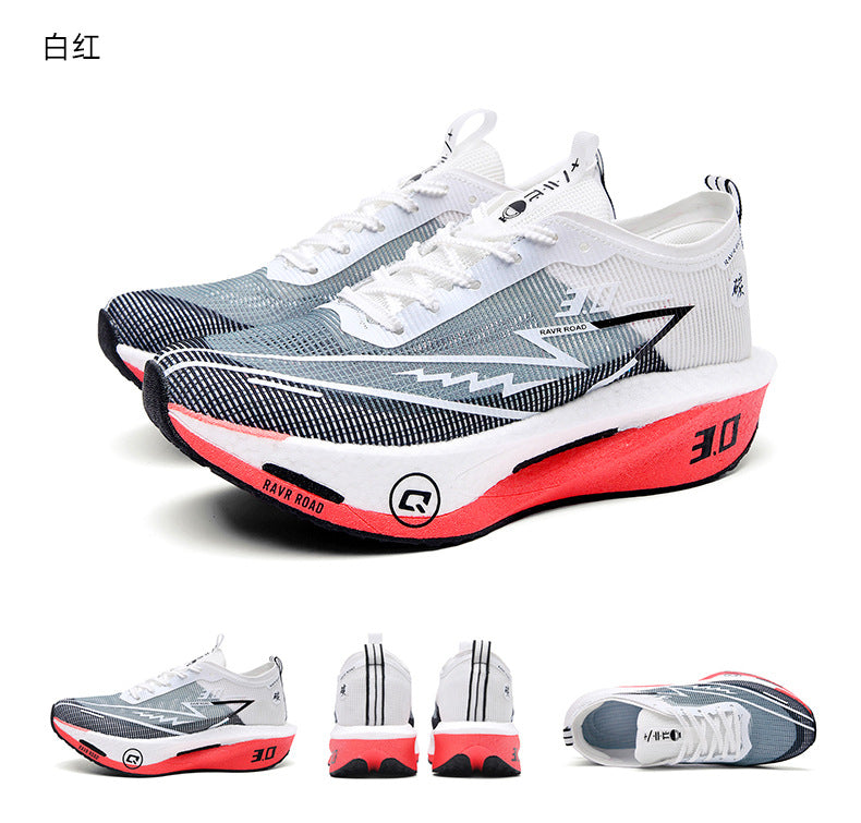 New Fashionable Casual Breathable Comfortable Running Shoes with Real Carbon Plate High Elasticity Shock Absorption for Student Training Sports Shoes