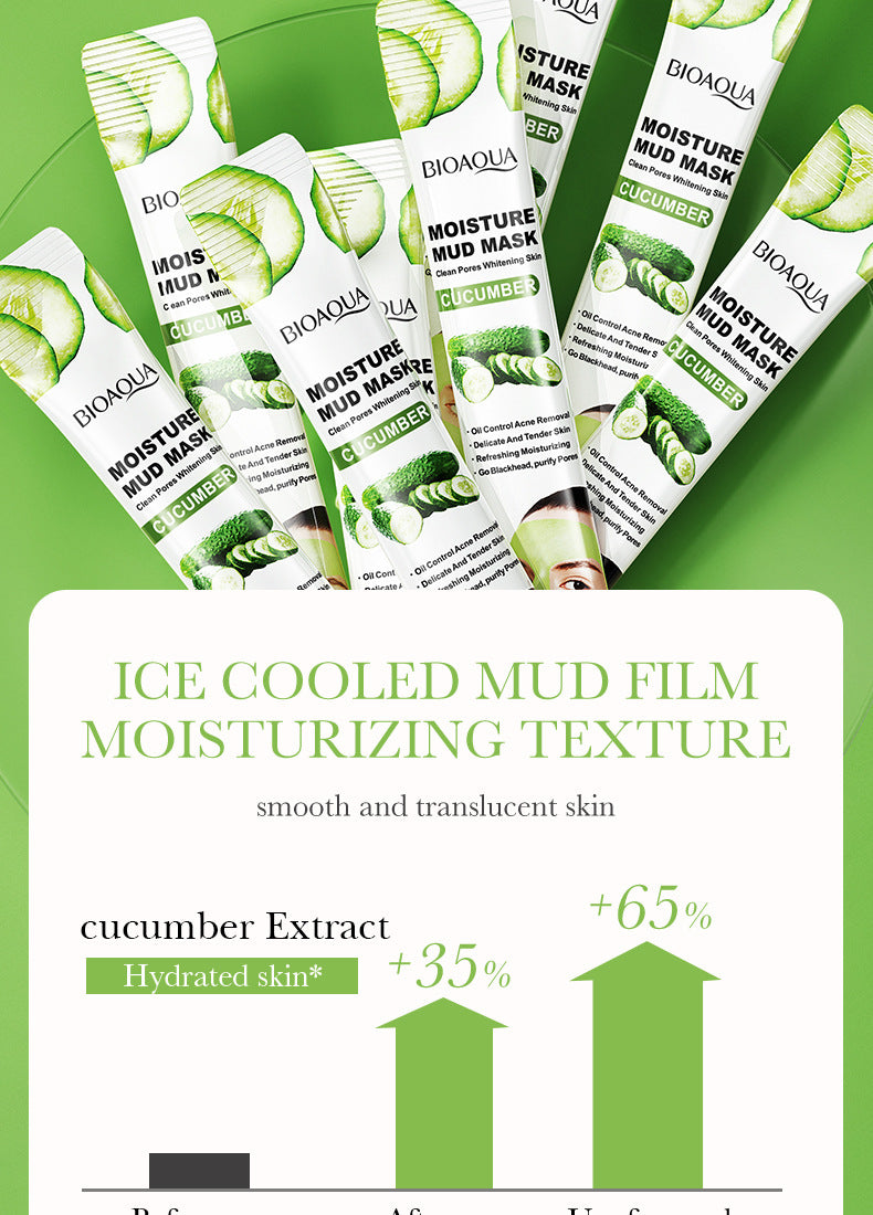 Cleansing Mask BIOAOUA Cucumber Pore Cleansing Smear-On Portable Mud Mask   Wholesale