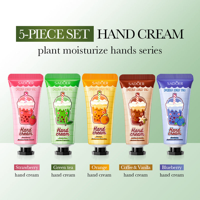 Milk Tea Fruit Fragrance Hand Cream Set SADOER Autumn and winter hand cream  foreign trade wholesale