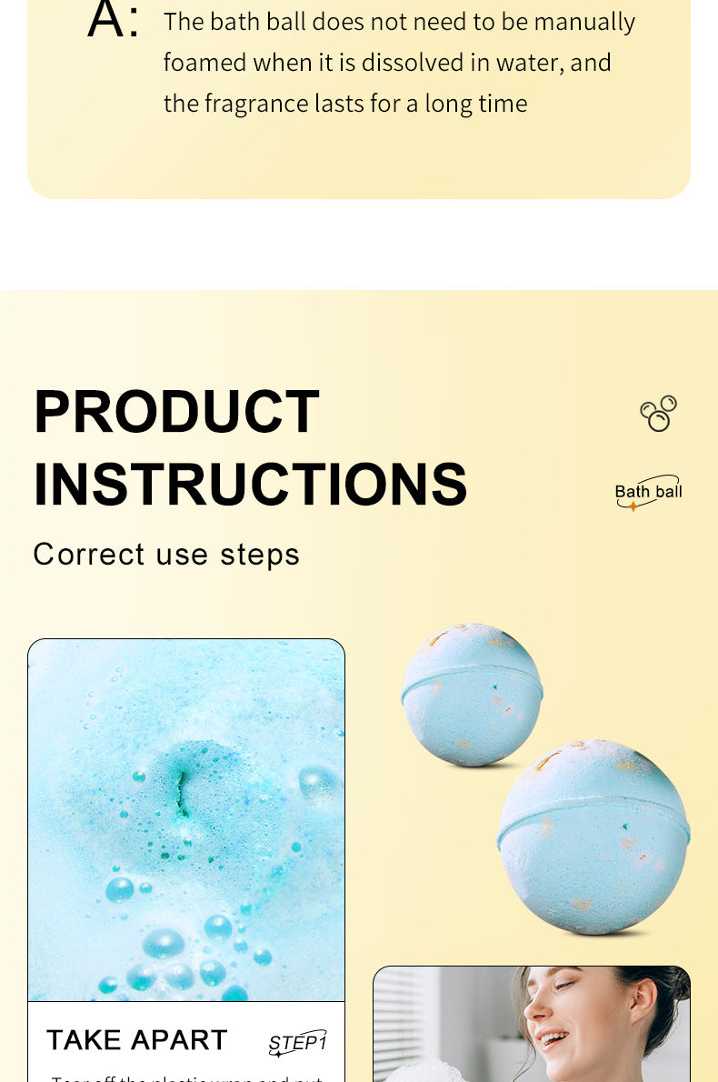 Dried Flower Explosive Bath Salt Ball100gSADOER Clean Fragrance Bath Ball  Wholesale