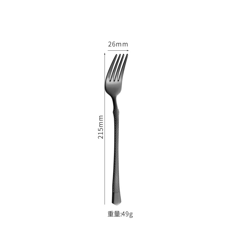201Stainless steel tableware hotel high-end cutlery set24Set of Restaurant Star Point Steak Knife and Fork Set