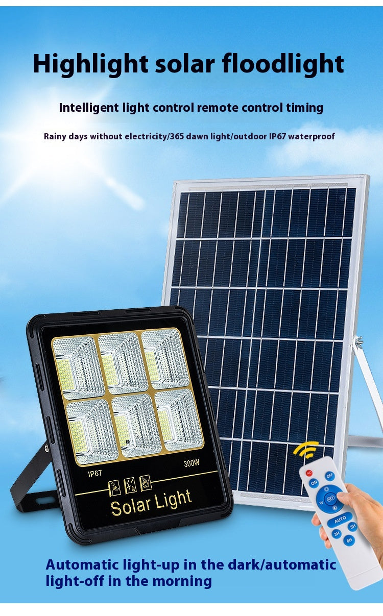 100W-300W Smart Super Bright Outdoor Waterproof Garden Light Split Solar Flood Light for Yard Lighting