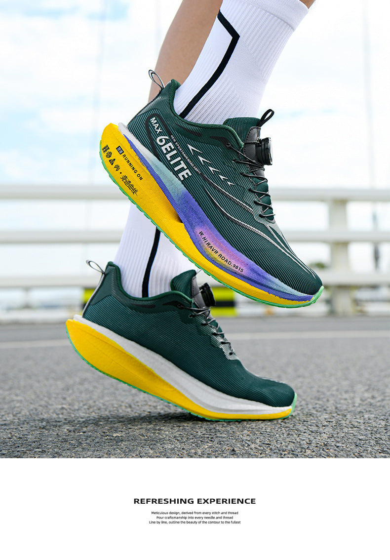 Feiteng6New Style Real Explosive Carbon Plate High Elastic Cushioning Running Shoes Luminous Casual fashion Couple Rotating Buckle Sneakers