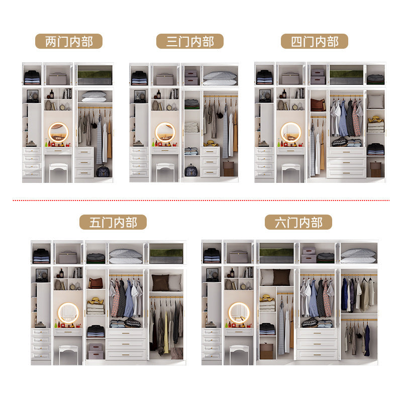 90Corner Wardrobe for Home Bedroom, Suitable for Various Sizes, Dressing Table Integrated, Trendy Simple European Style Large Wardrobe