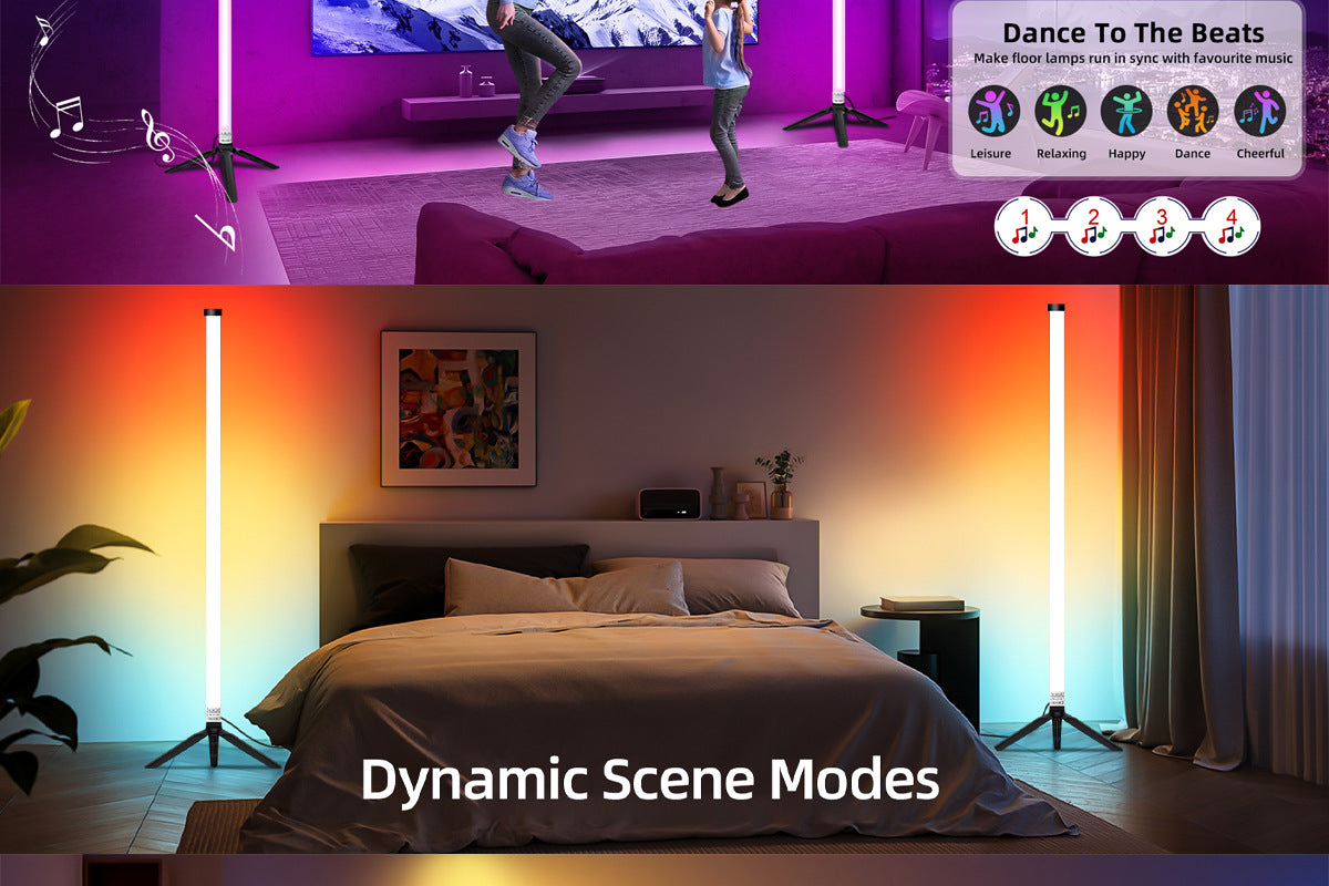 Triangular Floor Lamp Iridescent Floor Lamp Ambient Light led Floor Lamp RGB Floor Lamp USB Corner Light Sound Pickup Lamp