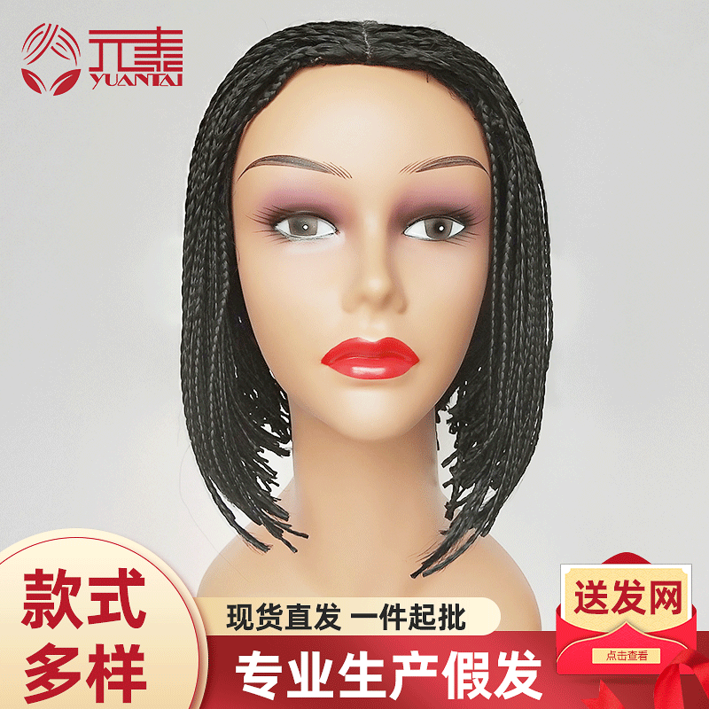 European and American Style Small Braids Wig for Women Small Curly Synthetic Hair Wig braidedwigsAfroDreadl Long Curly Hair