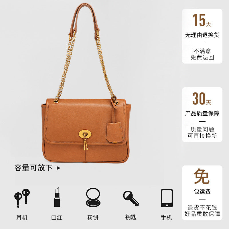 Vintage Casual Fashion High-End Single Shoulder Bag New Melad Chain Bag Autumn Winter Simple Commuter Crossbody Women's Bag