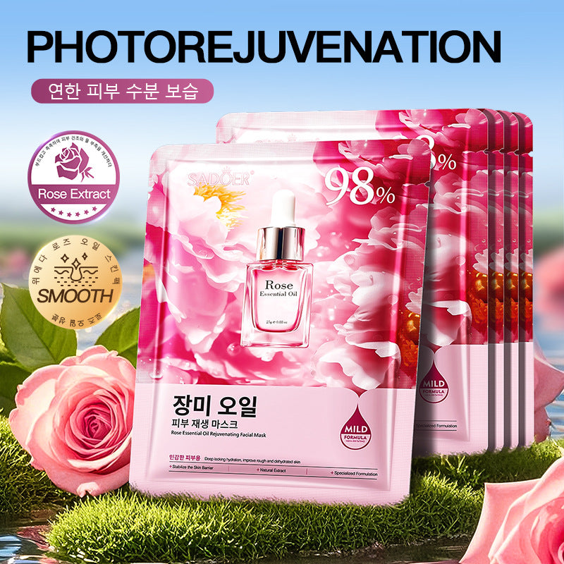 Rose Essential Oil Rejuvenating Mask SADOER Moisturizing, rejuvenating, and brightening face mask  wholesale