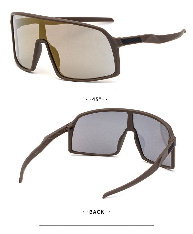 Polarized Sports Sunglasses for Women, European and American Fashion, Windproof Outdoor Cycling Sunglasses, Integrated Colorful Men's Trendy Fishing Glasses