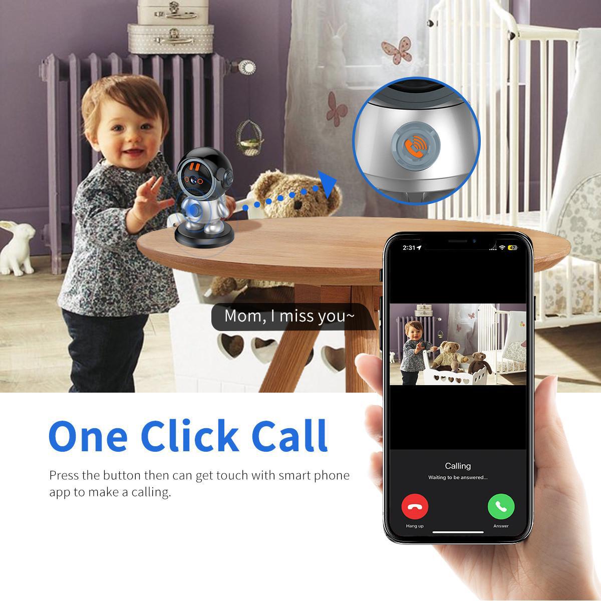Indoor Robot Camera One-Click Call Wireless WiFi Home Robot Surveillance Camera Detection