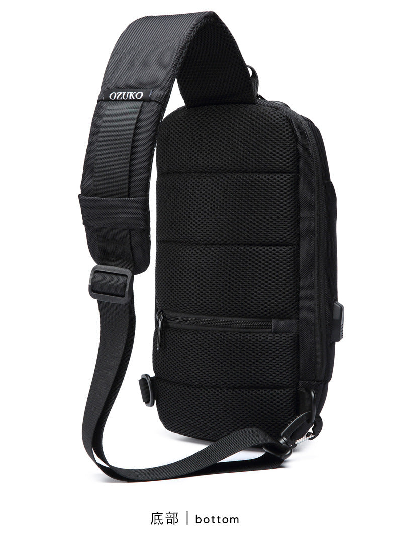 OZUKO Tactical Chest Bag Men's Crossbody Bag Waterproof Multifunctional High-end Outdoor Portable Bag Cycling Shoulder Bag