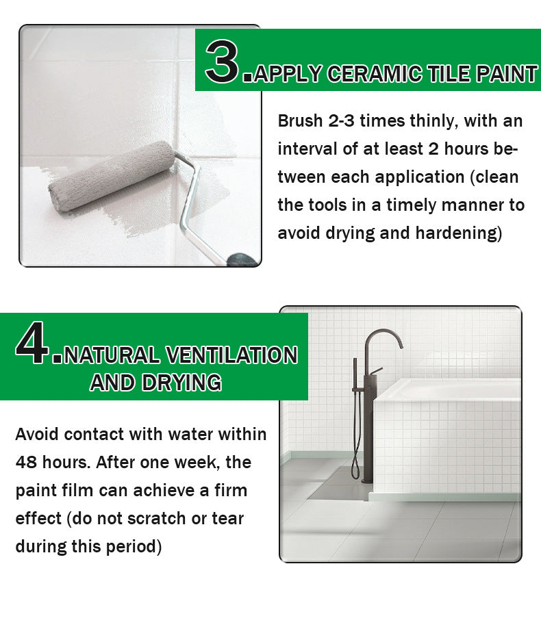 Water-based Tile Paint Bathroom Renovation Color Change Floor Coating Waterproof Wear-resistant Glass Latex Paint Mildew-proof
