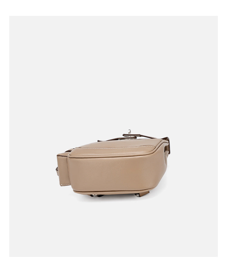 Genuine Leather Vintage Kelly Bag for Women, High-End Versatile Underarm Commuter Messenger Bag, Top Layer Cowhide Single Shoulder Crossbody Bag for Women
