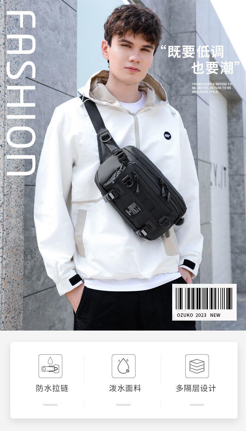 Men's Waist Bag Trendy Brand Crossbody Bag High-end Chest Bag Multi-functional Outdoor Portable Waterproof Men's Shoulder Bag