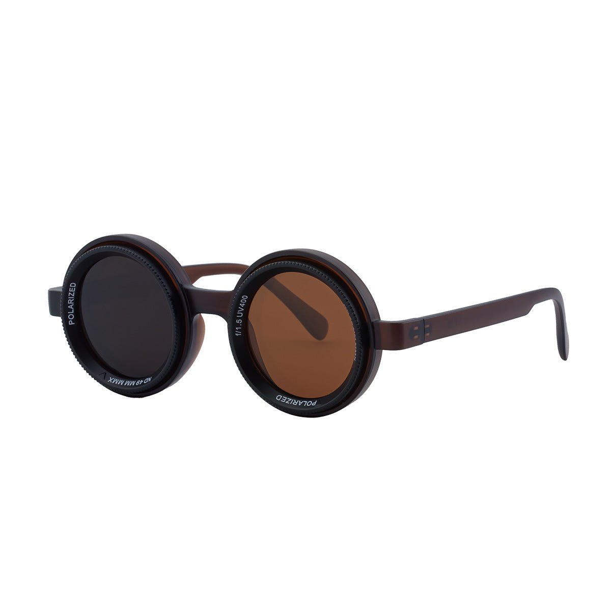 Nighttime Driving Glasses Round Frame ND Adjustable Zoom Men's Sunglasses2025New Polarized Sunglasses