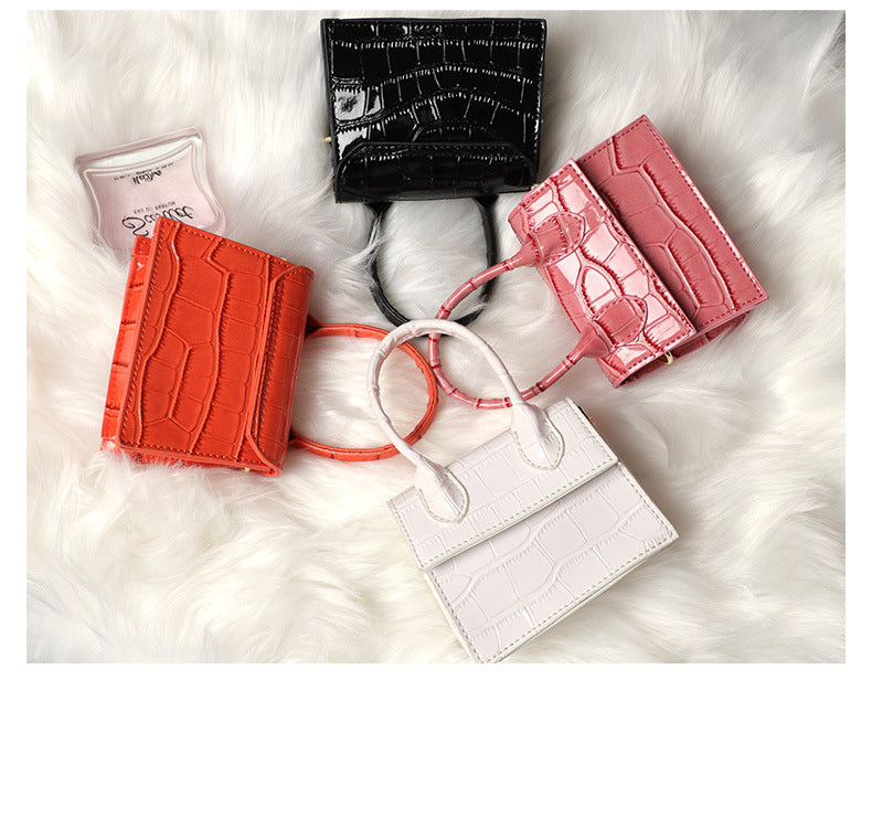 2020New PU Leather Small Square Bag Trendy Crossbody Women's Bag Stone Pattern Handbag Mini Bag minibags