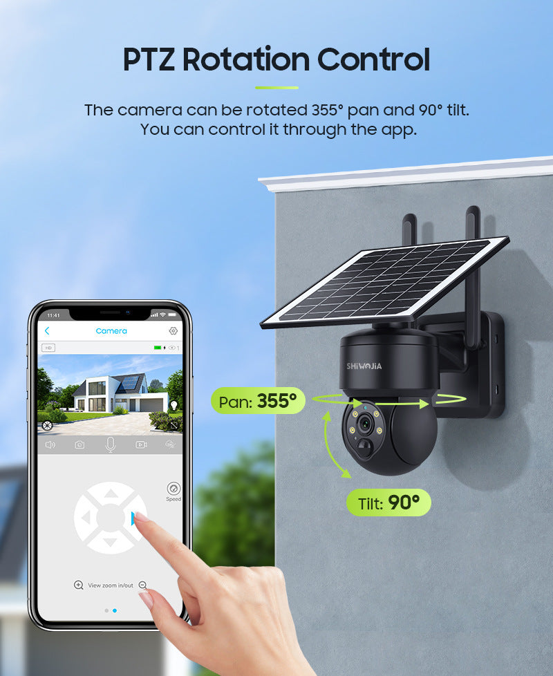 4G Solar HD400Megapixel outdoor courtyard surveillance camera with infrared night vision PIR Detection