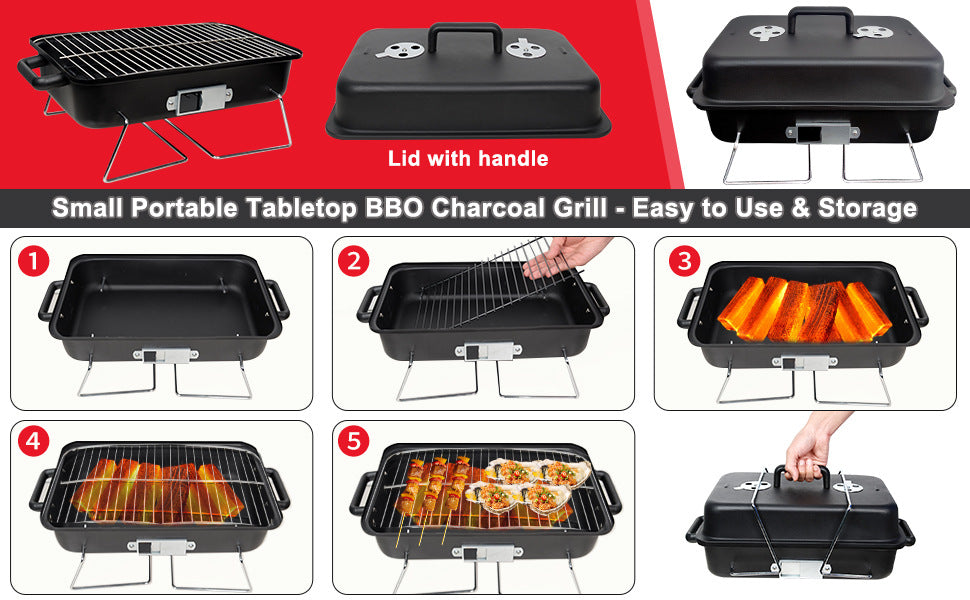 Outdoor Camping BBQ Stove, Portable Stove for Tea Brewing and Barbecue, Camping Stove, Household BBQ Rack Accessories