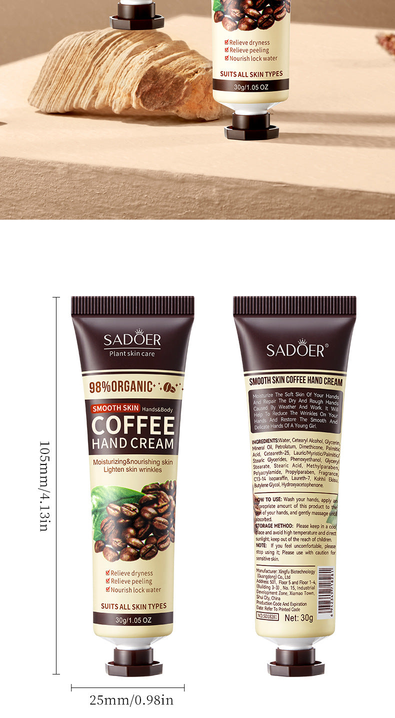 Coffee Hand Cream30g SADOER Moisturizing, anti-chapped, hydrating hand cream for  foreign trade wholesale