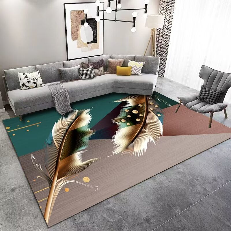 Carpet for Living Room, Stain-Resistant, Easy to Clean, Light Luxury Sofa Coffee Table Rug, Household Crystal Velvet Bedside Non-Slip Bedside Rug Wholesale