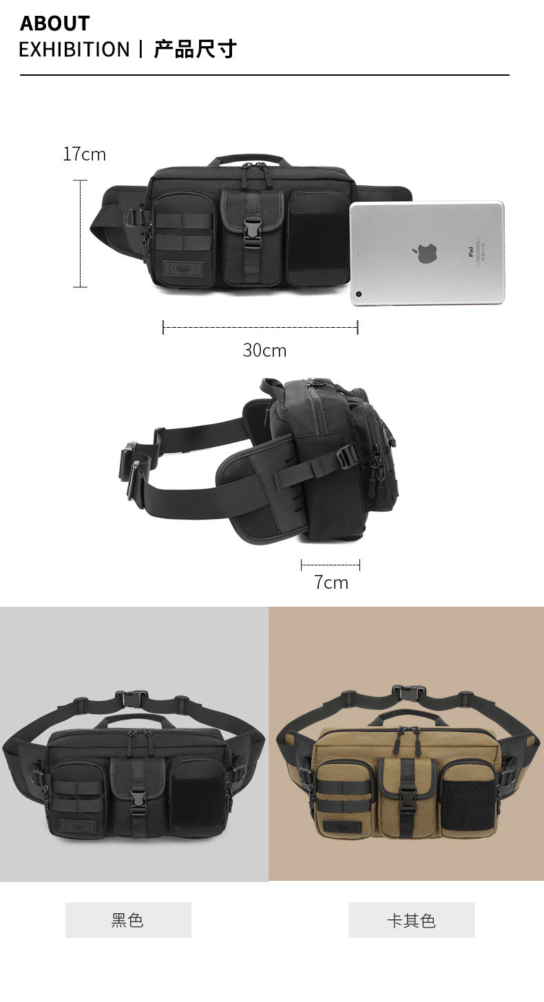 OZUKO Tactical Waist Bag Men's Multifunctional Crossbody Bag Waterproof Outdoor Large Capacity Sports Portable Men's Bag